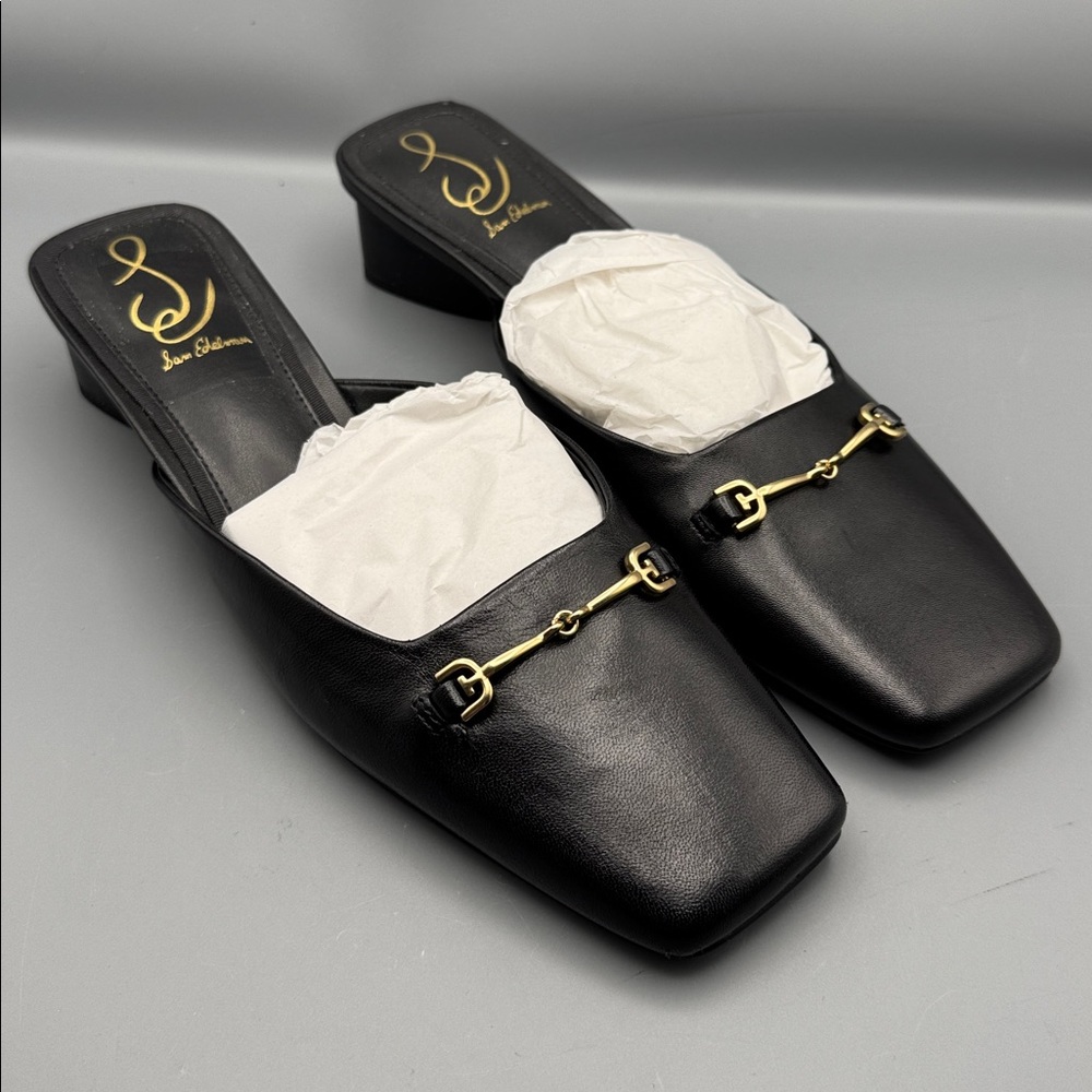 Sam Edelman Women's Ollie Black Leather Mules - Picture 1 of 4